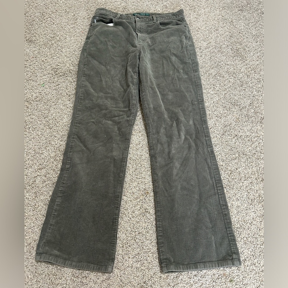 Lauren Jeans Co. Ralph Lauren Women's Size 10 Cotton Corduroy Green Spandex Fall